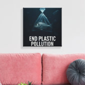 Krachtige maritieme redding einde plasticvervuilin canvas afdruk (Insitu (Woonkamer))