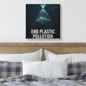 Krachtige maritieme redding einde plasticvervuilin canvas afdruk (Insitu (Slaapkamer))