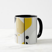 Krachtige mid-century modern abstracte geometrisch mok (Voorkant rechts)