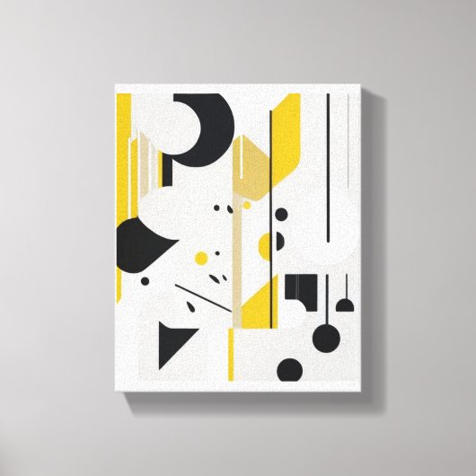 Krachtige mid-century moderne abstracte geometrisc canvas afdruk (Voorkant)