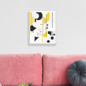 Krachtige mid-century moderne abstracte geometrisc canvas afdruk (Insitu (Woonkamer))