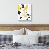 Krachtige mid-century moderne abstracte geometrisc canvas afdruk (Insitu (Slaapkamer))