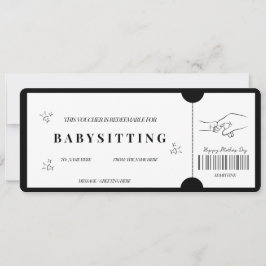 Krachtige Minimalistische Babysitbon Kaart