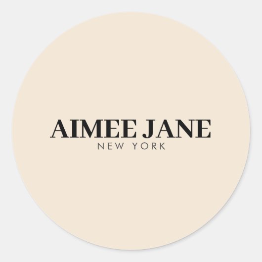 Krachtige Minimalistische Luxe Boutique Donker Ivo Ronde Sticker (Voorkant)