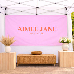 Krachtige Minimalistische Luxe Boutique Roze/Oranj Spandoek