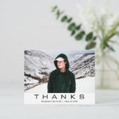 Krachtige moderne typografie foto afstudeer bedank briefkaart (Staand voorkant)