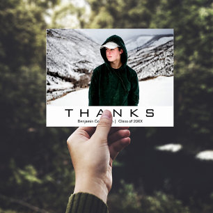 Krachtige moderne typografie foto afstudeer bedank briefkaart