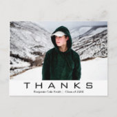 Krachtige moderne typografie foto afstudeer dank j briefkaart (Voorkant)