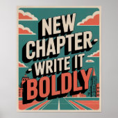 Krachtige Motivatie Nieuwe Hoofdstuk Moderne Stads Poster (Voorkant)