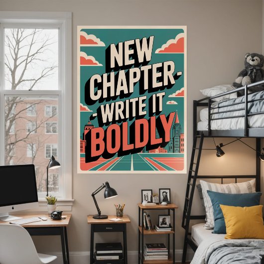 Krachtige Motivatie Nieuwe Hoofdstuk Moderne Stads Poster