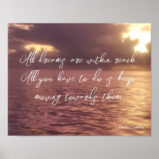 Krachtige Motiverende Stormachtige Oceanlucht Poster (Voorkant)