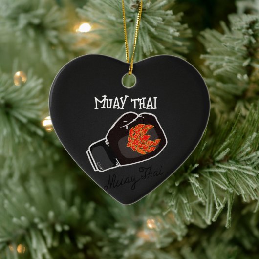 Krachtige Muay Thai-vechter Grafisch Keramisch Ornament (Boom)