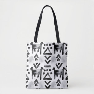 Krachtige Mud Cloth - Zwart & Wit Patroon Tote Bag