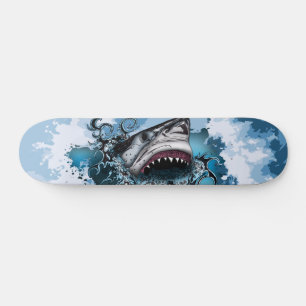 Krachtige Oceaangolf Haaien Bewegingskunst Persoonlijk Skateboard