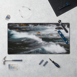 Krachtige Oceaangolven Kustkunstfotografie Bureaumat