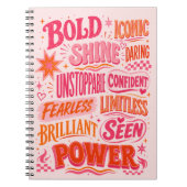 Krachtige & Onstoppbare Retro Inspirerende Typogra Notitieboek (Voorkant)