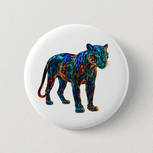 Krachtige Panther-kunst Ronde Button 5,7 Cm (Voorkant)