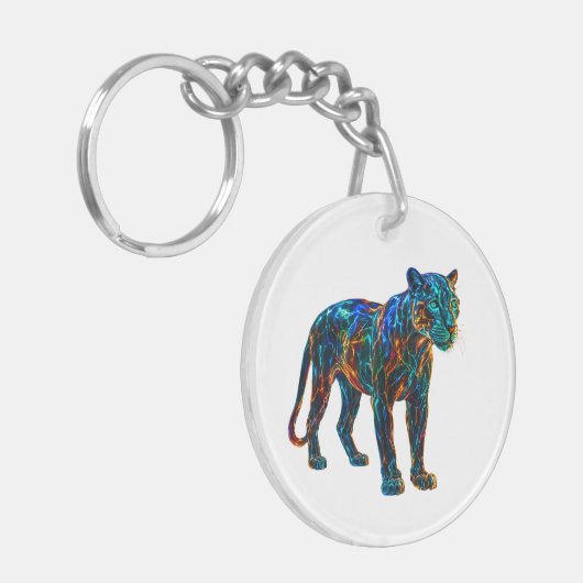 Krachtige Panther-kunst Sleutelhanger (Voorkant Links)