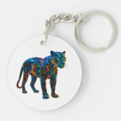 Krachtige Panther-kunst Sleutelhanger (Achterkant)