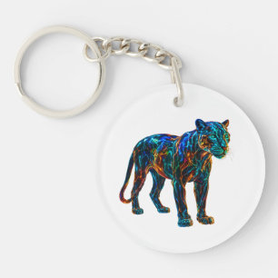 Krachtige Panther-kunst Sleutelhanger