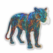 Krachtige Panther-kunst Sticker (Voorkant)