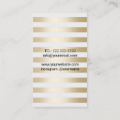 Krachtige penseel en Roos met moderne gouden strep Visitekaartje (Achterkant)