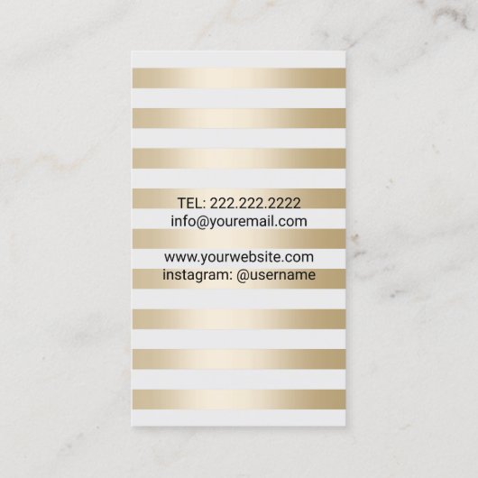 Krachtige penseel en Roos met moderne gouden strep Visitekaartje (Achterkant)