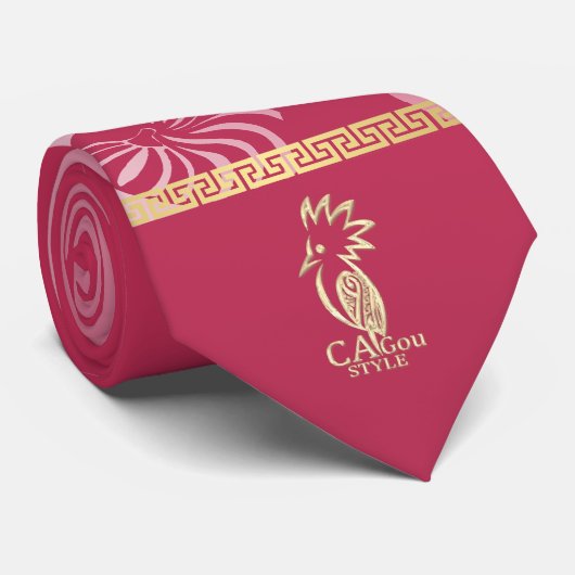 Krachtige pijl kanak. Frambozen rood. Stropdas (Opgerold)