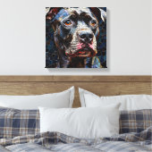Krachtige Pitbull hond Canvas Afdruk (Insitu (Slaapkamer))