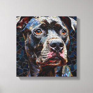 Krachtige Pitbull hond Canvas Afdruk