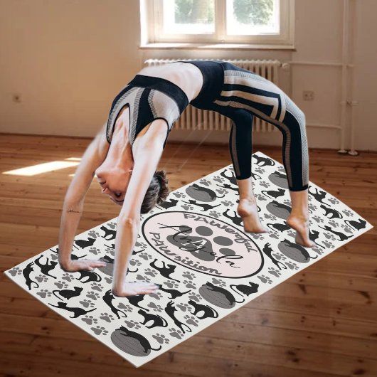 Krachtige Positie Kattenpoot Stretching Yoga Mat
