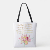 Krachtige Postivite Quote met Lotus Tote Bag (Achterkant)