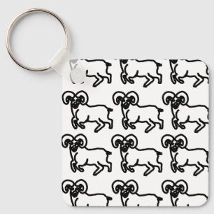 Krachtige Ram Dierenriem Sleutelhanger – Minimaal