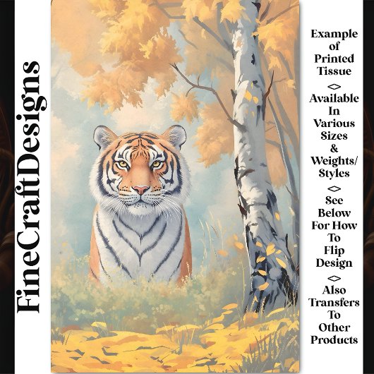 Krachtige Regal Tiger, Intense Gaze CB2 Decoupage Tissuepapier