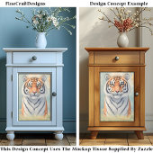 Krachtige Regal Tiger, Intense Gaze CB2 Decoupage Tissuepapier