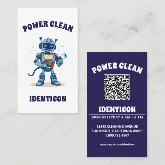 Krachtige reiniging met QR-code Visitekaartje (Voorkant / Achterkant)