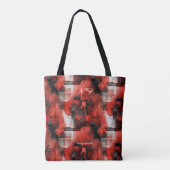 Krachtige Rode Abstracte Boodschappentas Moderne G Tote Bag (Achterkant)