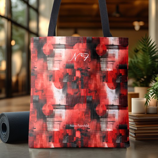 Krachtige Rode Abstracte Boodschappentas Moderne G Tote Bag