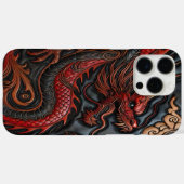 Krachtige rode drakensnijkunst Case-Mate iPhone case (Achterkant (horizontaal))