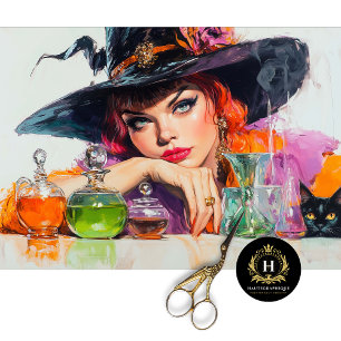 Krachtige Rode Heks met Decoupage Toverdrankjes Tissuepapier