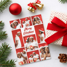Krachtige rode vrolijke kerst foto collage 2025