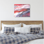 Krachtige rode, witte en blauwe schilderijprint canvas afdruk (Insitu (Slaapkamer))