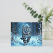 Krachtige roofdier besneeuwde wildernis koude scho briefkaart (Staand voorkant)