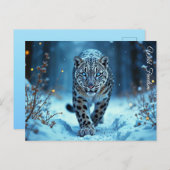 Krachtige roofdier besneeuwde wildernis koude scho briefkaart (Voorkant / Achterkant)