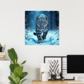 Krachtige roofdier besneeuwde wildernis koude scho poster (Thuiskantoor)