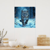 Krachtige roofdier besneeuwde wildernis koude scho poster (Keuken)