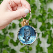 Krachtige roofdier besneeuwde wildernis koude scho sleutelhanger (Hand)