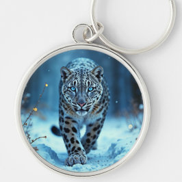 Krachtige roofdier besneeuwde wildernis koude scho sleutelhanger