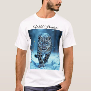 Krachtige roofdier besneeuwde wildernis koude scho t-shirt