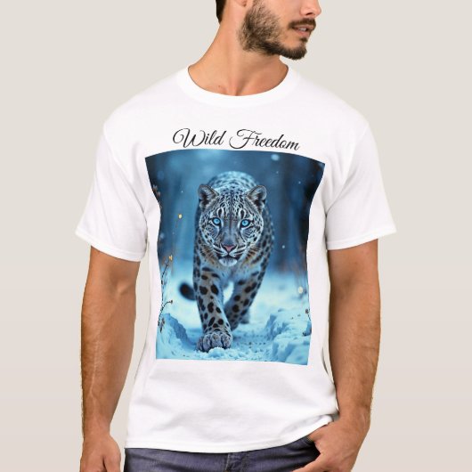 Krachtige roofdier besneeuwde wildernis koude scho t-shirt (Voorkant)